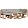 vidaXL Set vanjskih sofa s jastukom 7 pcs Prirodna i svijetlo siva