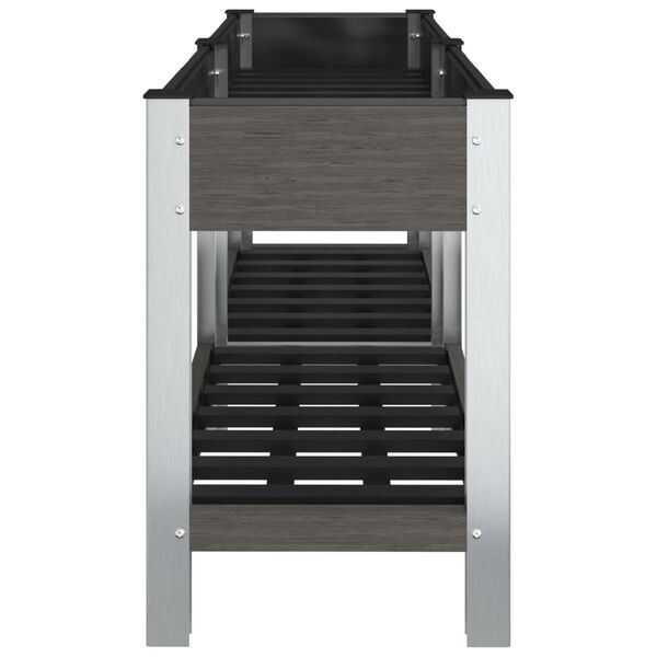 vidaXL Povi&scaron;ena vrtna gredica s policom siva 175x50x75 cm WPC