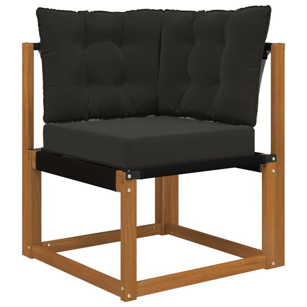 vidaXL Jastuk za vanjsku sofU 3 pcs Crna Poliester