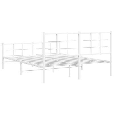vidaXL Metalni okvir kreveta uzglavlje i podnožje bijeli 160x200 cm