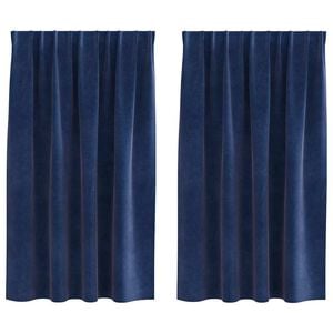 vidaXL Zavjese za zamračivanje 2 pcs Tamno plava 140 x 140 cm Bar&scaron;un
