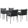 vidaXL 5-dijelni vrtni blagovaonski set s jastucima poliratan i čelik