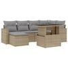 vidaXL 7-dijelni set vrtnih sofa od poliratana s jastucima bež