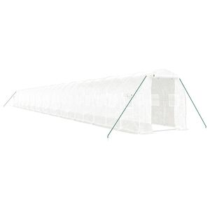 vidaXL Staklenik s čeličnim okvirom bijeli 48 m&sup2; 24 x 2 x 2 m