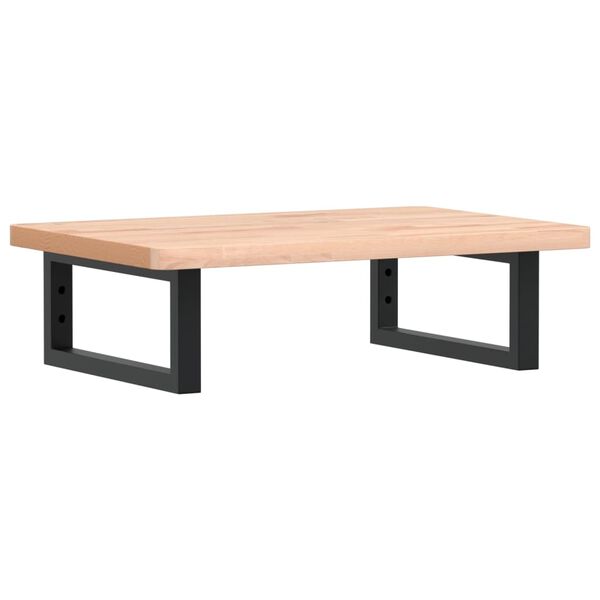 vidaXL Zidna polica za umivaonik od čelika i masivne bukovine