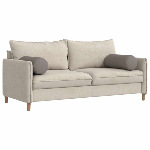 vidaXL Valjkasti jastučići 2 pcs Sivo-smeđa Ø 25 x 70 cm tkanina