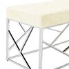vidaXL Klupa od krem bar&scaron;unaste tkanine i nehrđajućeg čelika 97 cm