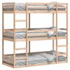 vidaXL Trostruki krevet na kat 75x190 cm od masivne borovine
