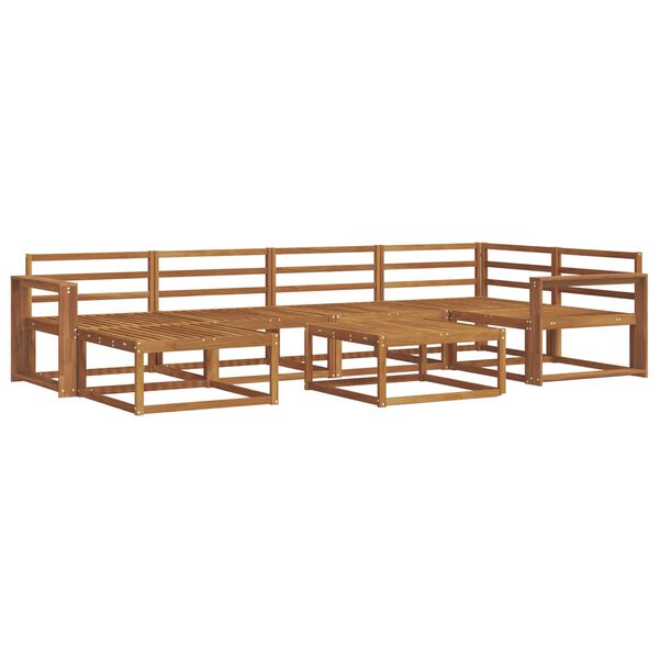 vidaXL Set vanjskih sofa 7 pcs Prirodna Čvrsto drvo akacije