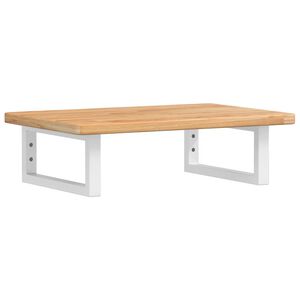 vidaXL Zidna polica za umivaonik od čelika i masivne hrastovine