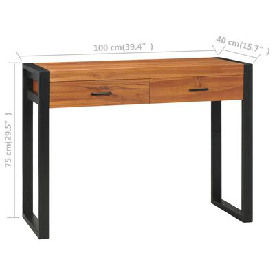 vidaXL Radni stol s 2 ladice 100 x 40 x 75 cm od tikovine