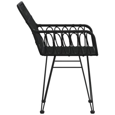 vidaXL Vrtne stolice 2 kom s naslonom za ruke crne 56x64x80cm PE ratan