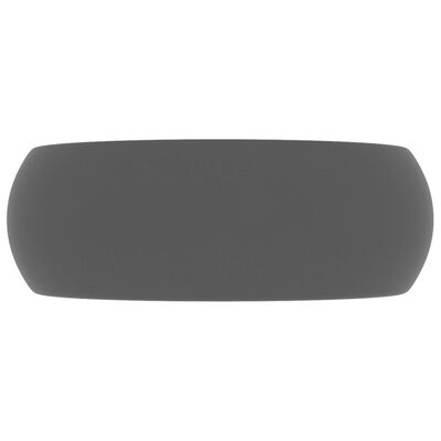 vidaXL Luksuzni okrugli umivaonik mat tamnosivi 40 x 15 cm keramički