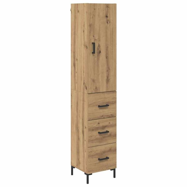 vidaXL Highboard Umjetnički hrast 69,5 x 34 x 180 cm Konstruirano drvo