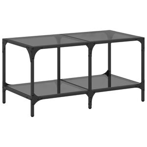 vidaXL Stolić za kavu s crnom staklenom povr&scaron;inom 78,5x40x40 cm čelik