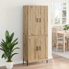 vidaXL Highboard Umjetnički hrast 69,5 x 34 x 180 cm Konstruirano drvo
