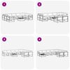 vidaXL Set vanjskih sofa s jastukom 10 pcs Prirodna i svijetlo siva