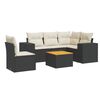 vidaXL 6-dijelni set vrtnih sofa s jastucima crni od poliratana