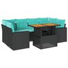 vidaXL 7-dijelni set vrtnih sofa od poliratana s jastucima crni