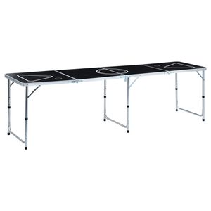 vidaXL Sklopivi stol za pivski pong 240 cm crni