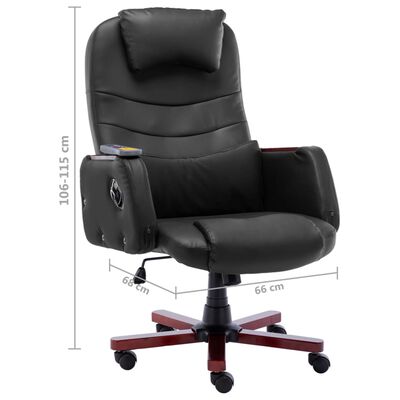 vidaXL Masažna uredska stolica od umjetne kože crna
