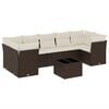 vidaXL 8-dijelni set vrtnih sofa s jastucima smeđi od poliratana