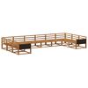 vidaXL Set vanjskih sofa 10 pcs Prirodna Čvrsto drvo akacije