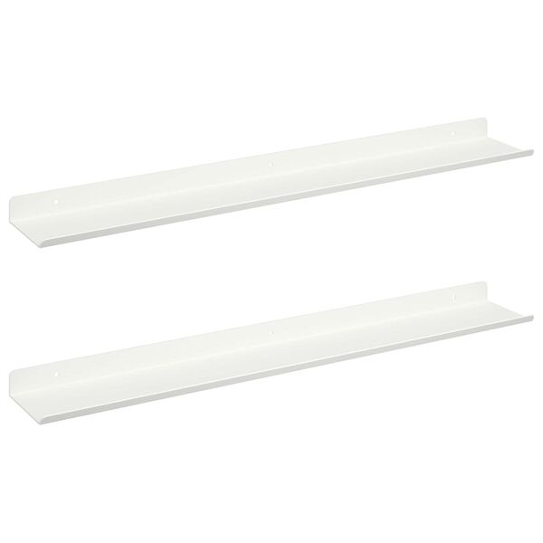vidaXL Lebdeća polica Zidne 2 pcs Bijeli 60 x 8,5 x 2,5 cm Čelik
