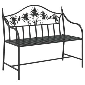 vidaXL Vrtna klupa Crna 104 x 52,5 x 89 cm Čelik