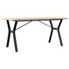 vidaXL Blagovaonski stol Y-oblika 140x80x75,5 cm od borovine i čelik
