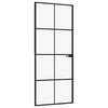 vidaXL Sobna vrata crna 83 x 201,5 cm kaljeno staklo i aluminij tanka