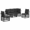 vidaXL Set vanjskih sofa Crna Poliester
