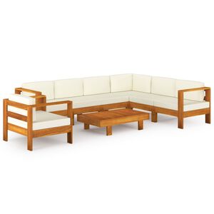 vidaXL Vrtni set za sjedenje s jastucima, 8 dijelova, 100 x 60 cm, akacija