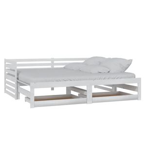 vidaXL Dnevni ležaj na izvlačenje 2 x (90 x 200) cm bijeli od borovine