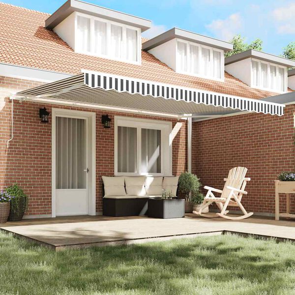 vidaXL Tenda na ručno uvlačenje antracit i bijela 450 x 300 cm