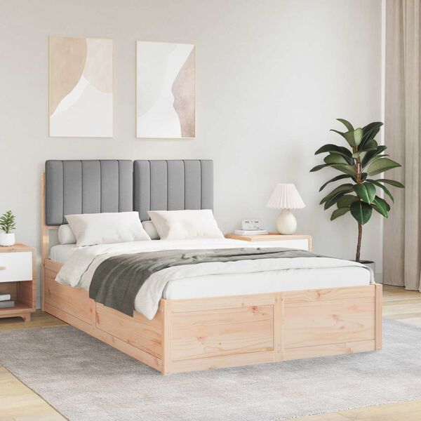 vidaXL Krevetni okvir s tapiciranim uzglavljem Svijetlo siva