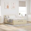 vidaXL Otomanski krevet s madracem i LED krem 140x190 cm tkanine