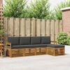 vidaXL Setovi sofa 5 pcs Prirodna i antracit Čvrsto drvo akacije