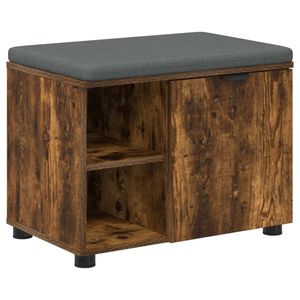 vidaXL Klupa za hodnik s jastukom Dimljeni hrast 60 x 38 x 46 cm