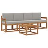 vidaXL Set vanjskih sofa s jastukom 5 pcs Prirodna i svijetlo siva
