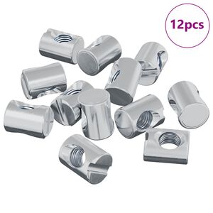 vidaXL Bačvaste matice 12 pcs Srebrno M6 x 13 mm (Promjer navoja x H)
