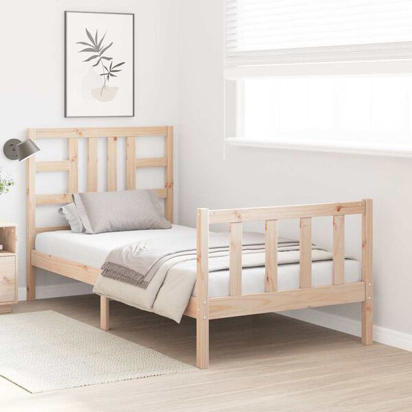 vidaXL Okvir kreveta bez madraca 90 x 200 cm od masivne borovine