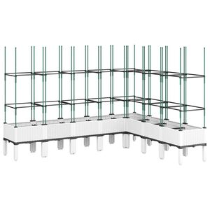 vidaXL Vrtna sadilica s re&scaron;etkom bijela 200 x 160 x 142,5 cm PP