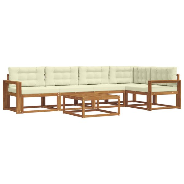vidaXL Set vanjskih sofa s jastukom 6 pcs Prirodna i krem