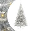 vidaXL Umjetno predsvijetljeno božićno drvce Srebrno 210 cm PET