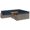 vidaXL 11-dijelni set vrtnih sofa od poliratana s jastucima sivi