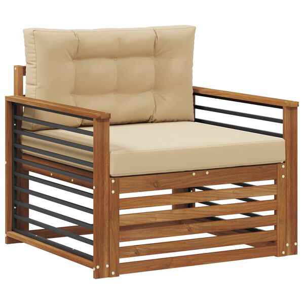 vidaXL Set vanjskih sofa Čvrsto drvo akacije i poliester Prirodna