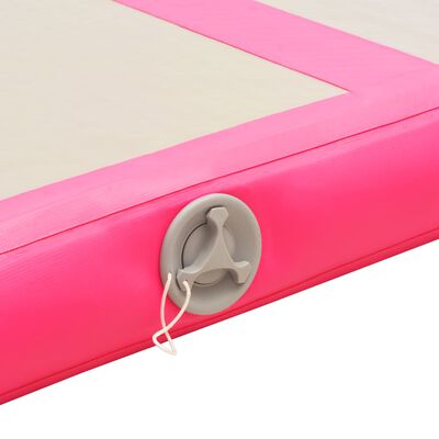 vidaXL Strunjača na napuhavanje s crpkom 300 x 100 x 10 cm PVC roza
