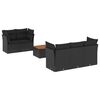 vidaXL 6-dijelni set vrtnih sofa s jastucima crni od poliratana