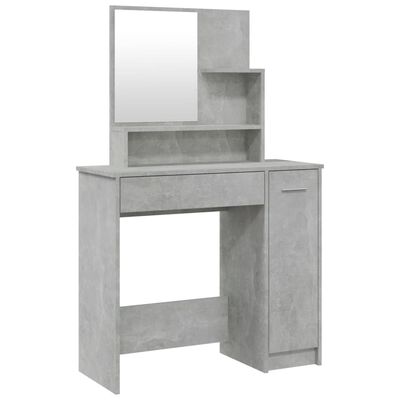 vidaXL Toaletni stolić s ogledalom siva boja betona 86,5x35x136 cm